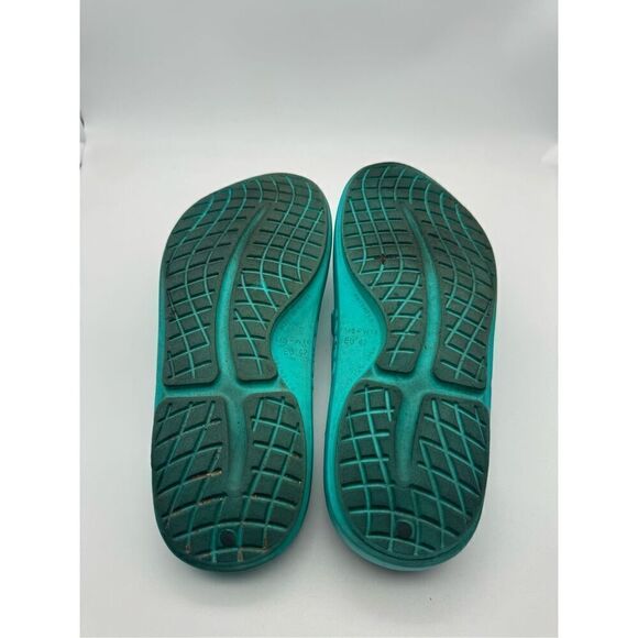OOFOS OOriginal Impact Absorption Recovery Sandals Teal M9-W11 - Picture 5 of 6